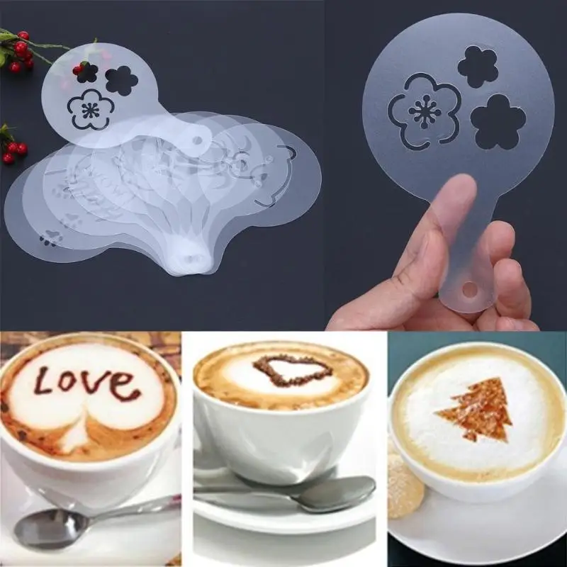 10 шт. DIY пластиковый трафарет для кофе латте капучино бариста художественные