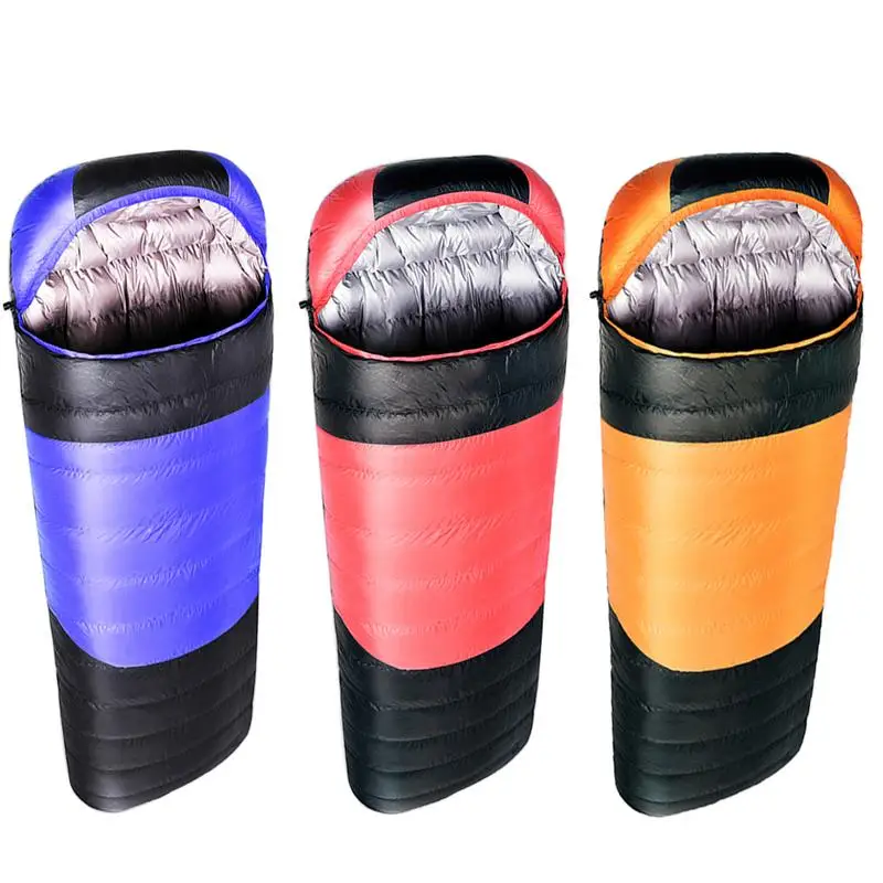 

Sleeping Bag Portable Winter Outdoors Camping Supplies 1800G Thick Duck Down Warm Waterproof Sleeping Bag With Compression Sack