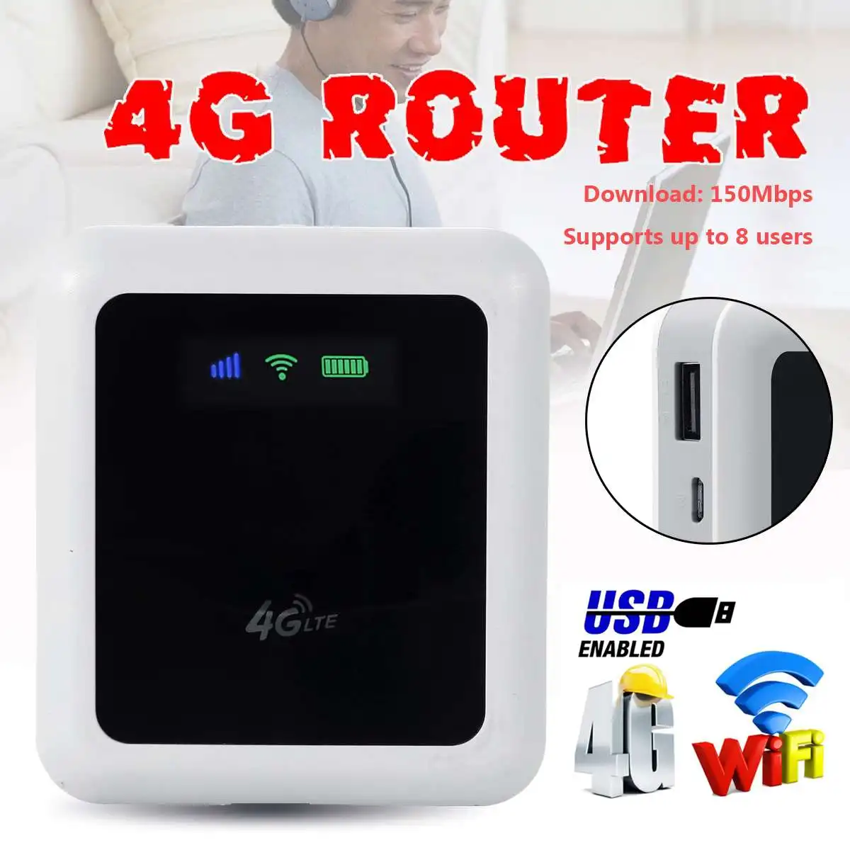 4G LTE Карманный Wi Fi роутер Мобильный точка доступа беспроводной модем слот для Sim
