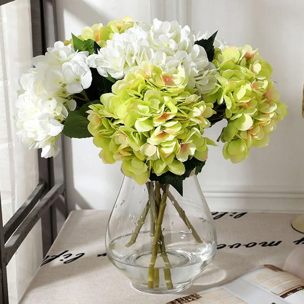 1 Branch Artificial Hydrangea Flowers for Wedding Bridal Bouquet Home Party Garden Fake Floral Decal Vase Decoration | Дом и сад