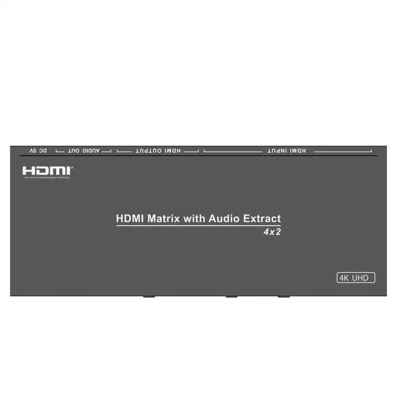 Hdmi сплиттер переключатель 4K конвертер UHD 4X2 матрица с аудио экстрактом оптический