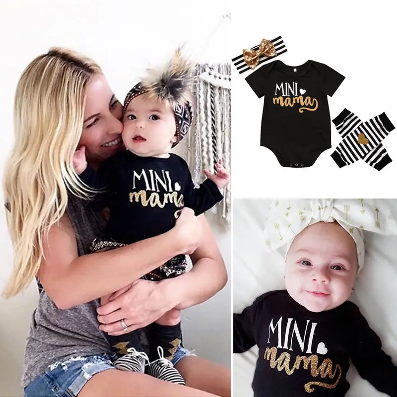 Mama's Mini/комбинезон для новорожденных девочек + гетры повязка на голову комплект