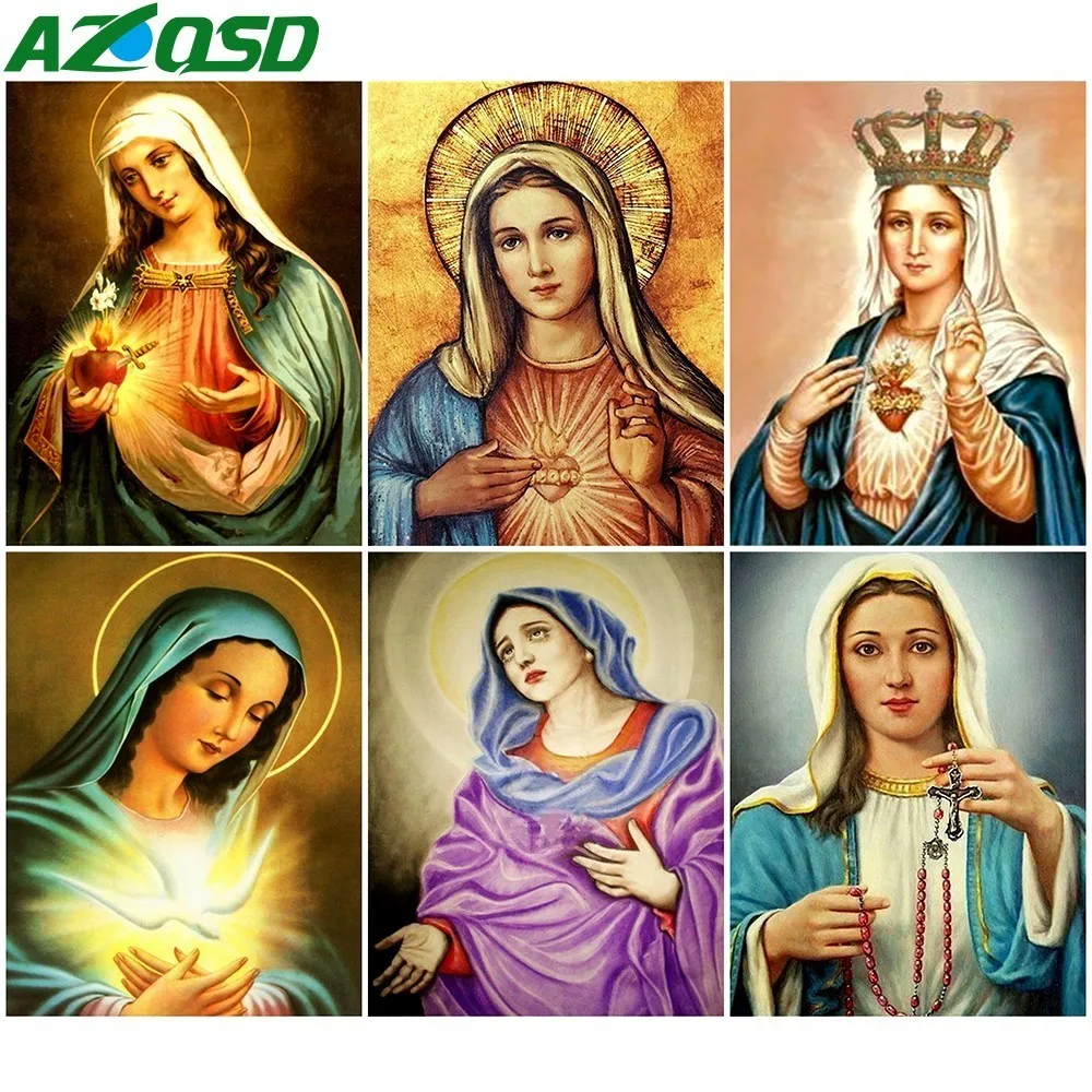 AZQSD DIY Алмазная вышивка крестиком религиозная икона 5D подарок полностью
