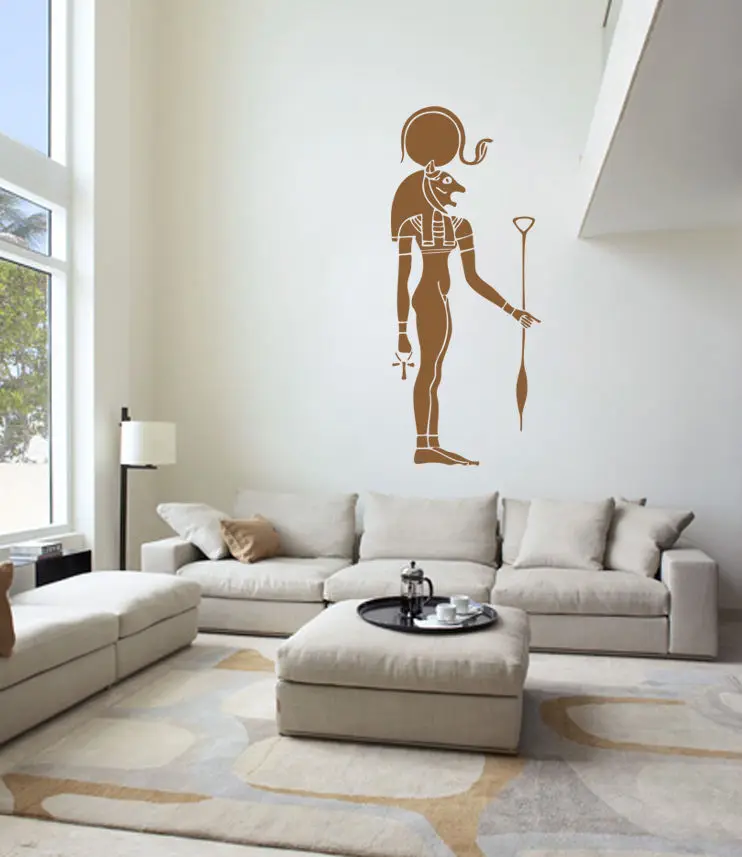 Египетского бога войны сехмет настенные Стикеры home decor Бесплатная доставка|wall