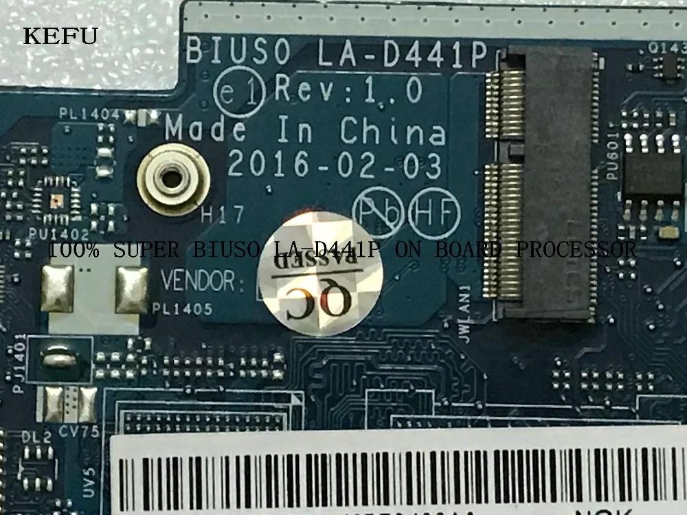 Быстрая доставка новый товар. Материнская плата BIUSO LA-D441P для ноутбука Lenovo 510S-13ISK