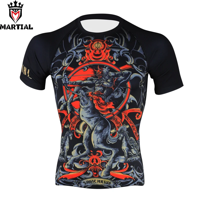 

Боевые: Стрелец, оригинальная Мужская рубашка с принтом rashguard для смешанных боевых искусств, боксерская рубашка, компрессионные рубашки для...