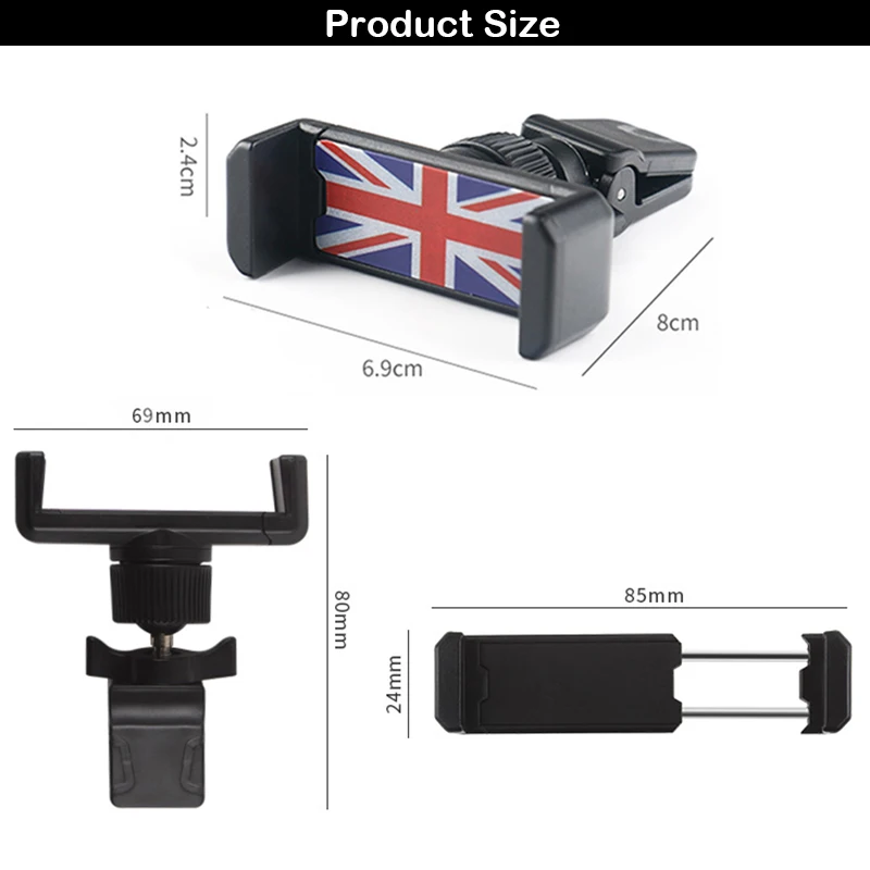 Универсальный автомобильный держатель для телефона Union Jack с вентиляционным