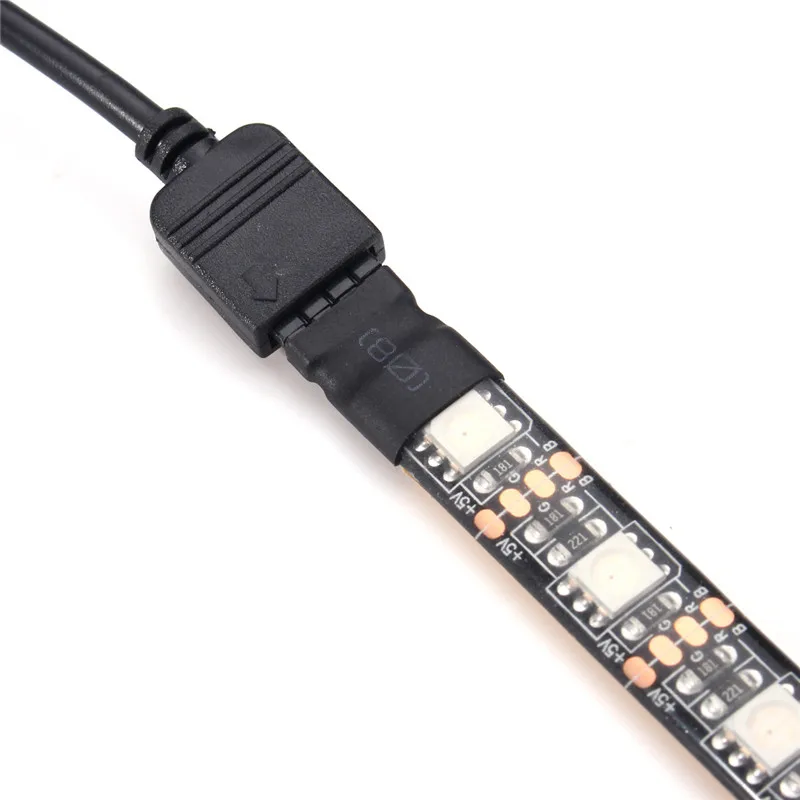 CLAITE 2X USB 50 см 5 в 5050 водонепроницаемая светодиодная лента RGB световая полоса ТВ фон