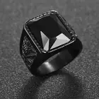 Кольцо-печатка мужское из титановой стали кольцо с красным камнем, в стиле рокпанк