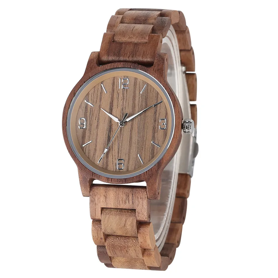 

Wooden Watch for Men Quartz Timepiece Luminous Hands Wood Bangle Wristwatch Fashion Simple Man Clock Bracelet Clasp reloj 2019