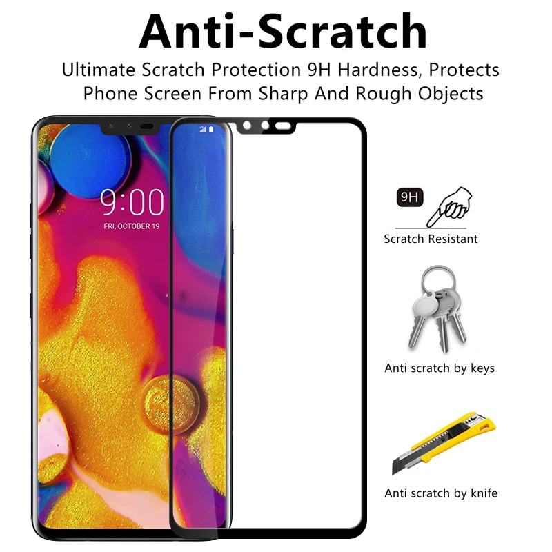 Защитное стекло 9H для LG v40 ThinQ V 40 20 v20 K10 K8 2018 2017 G6 Защитная пленка экрана с полным