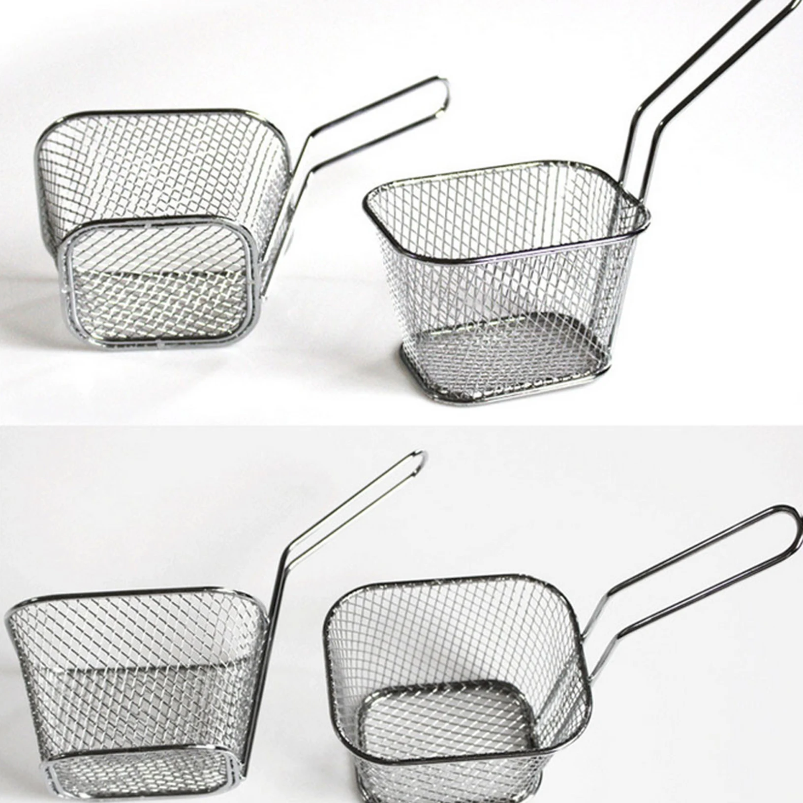 Stainless Steel Mini French Deep Fryers Basket Net Mesh Fries Chip Kitchen Tool | Дом и сад