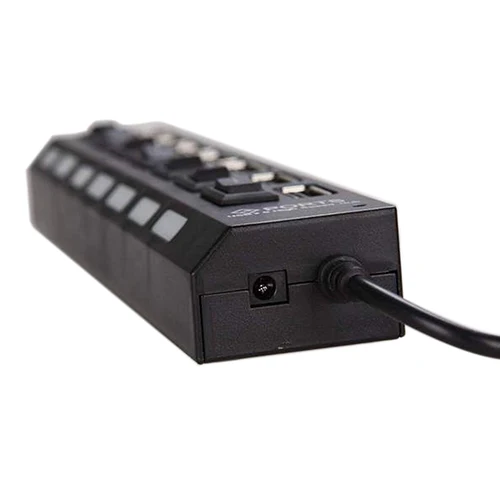 7 портов USB Hub LED высокоскоростной адаптер с питанием включением/выключением для