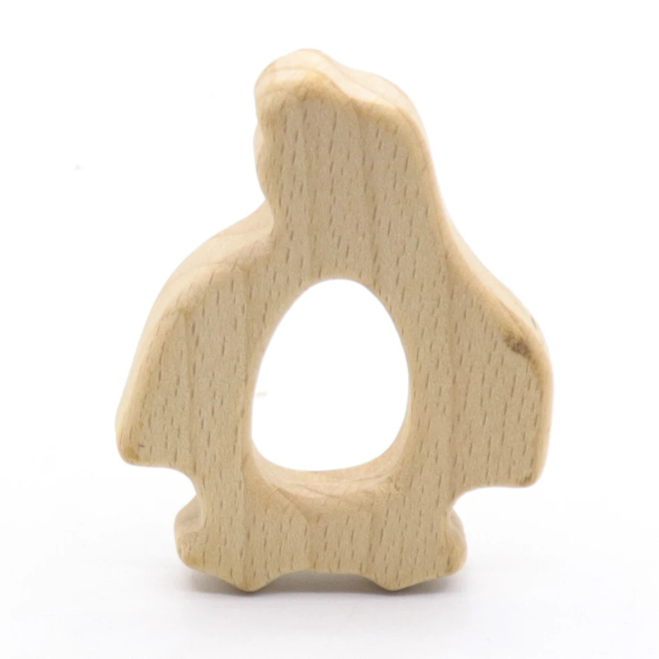 10pcs Safe Kara Teething Baby Teether Cute Antlers Design Wooden Ring Animal Shape Toy Handmade Wooden Teether Giraffe Teether