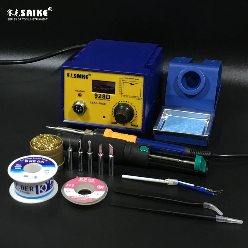 Паяльная станция SAIKE 928D Электрический паяльник с цифровым дисплеем и