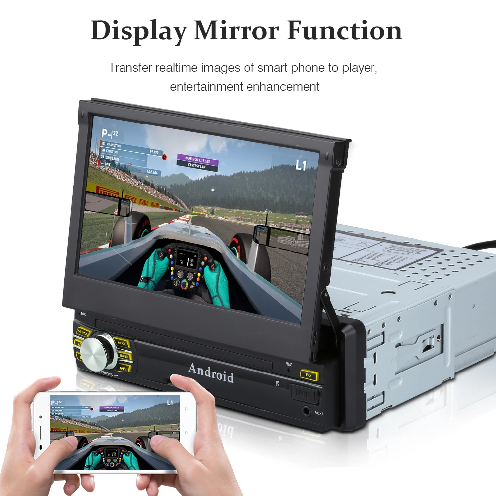 1 Din автомобильный Радио 7 &quotHD сенсорный экран Android 6 0 зеркальный дисплей