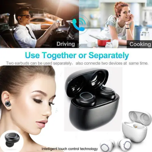 Wireless Earbud TWS Mini True Bluetooth 4.2 Stereo Earphone Bass In-Ear Headset | Электроника