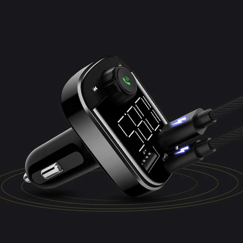 Fm Transmitter Bluetooth Handsfree Car Kit Audio Mp3 Player Type-C Quick Charge Dual Usb 3.6A Charger 4.2 | Автомобили и