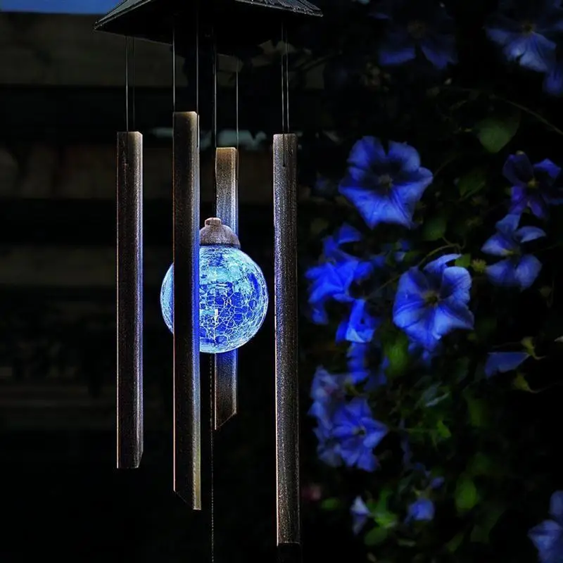 WINOMO на солнечных батареях изменение цвета LED Windchime открытый сад металлический