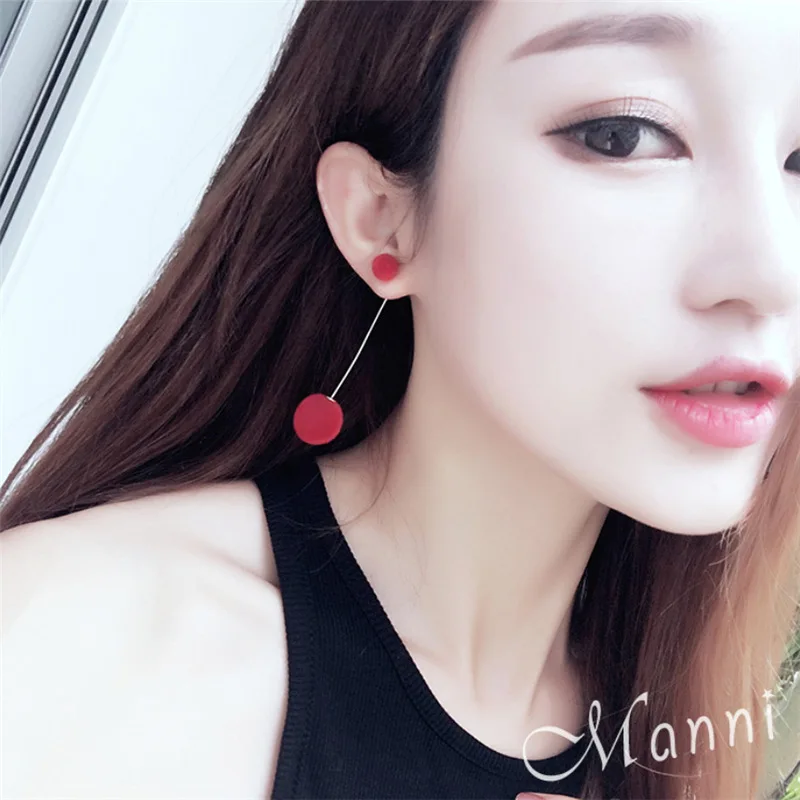 Fashion Red Gray Plush Ball Drop Earrings For Women Velvet Round 4 Color Long Tassel Statement Ear Jewelry JN0252 | Украшения и