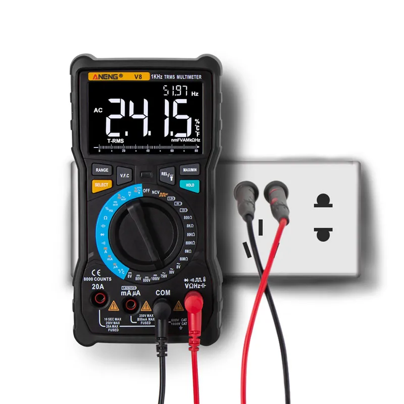 

ANENG V8/V7 Dual Mode True RMS Digital Multimeter Auto Range 8000 Counts Display AC/DC Voltage Ammeter Current