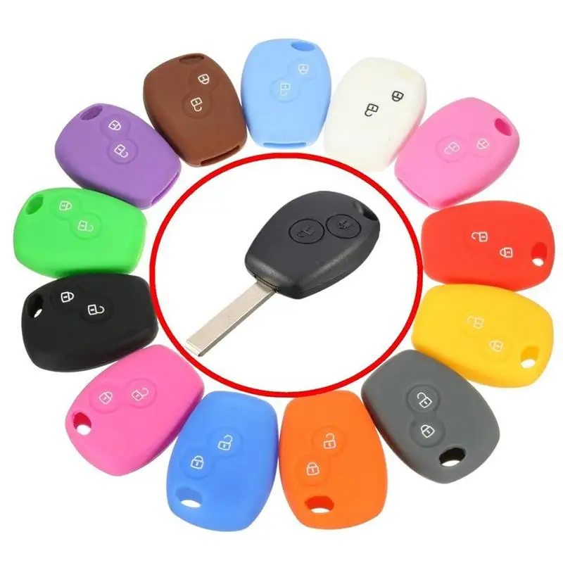 Silicone Key Case Car Cover Remote Control Fob for Renault 2 Button Pink | Автомобили и мотоциклы