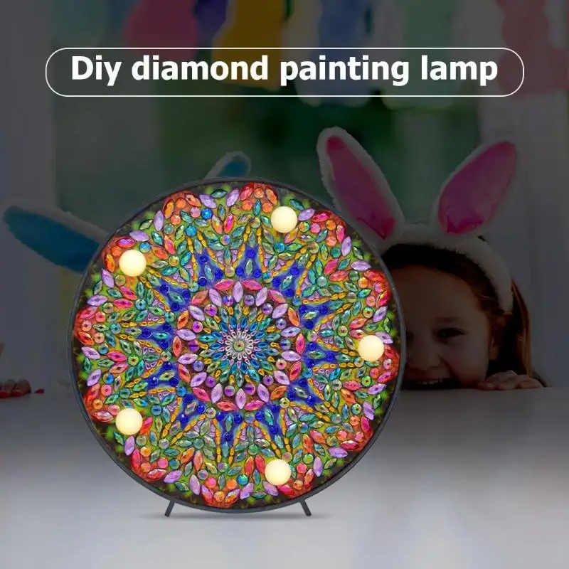 DIY LED Алмазная картина полная специальная форма дрель Мандала вышивка свет