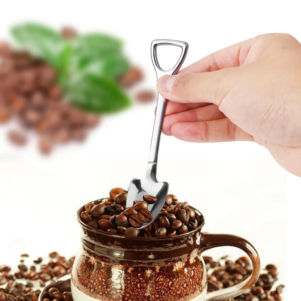 Чайная кофейная ложка для бара домашняя в форме лопатки десертная мороженого