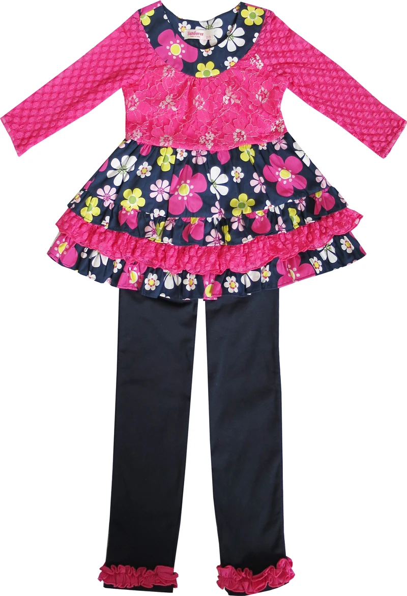 Sunny Fashion платья для девочек платье Девочки Комплект одежды 2 Печ Рубашка Legging