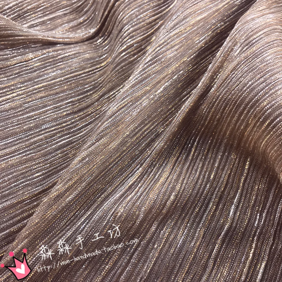 Spring and summer champagne gold silk super fine fabric perspective night shop crepe | Дом и сад