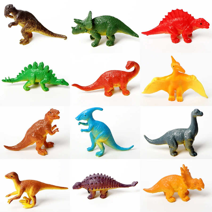 Dinosaur Playset Educational Realistic Dinosaur Figures for Kids Including T-Rex,Stegosaurus,Triceratops,Monoclonius,12 Pack