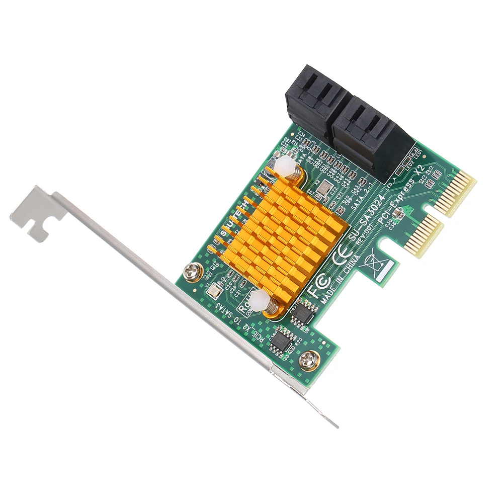 Карточка для ПК SATA3.0 PCI E X2 на 4 порта SATA3 6 Гбит/с|Платы расширения| |