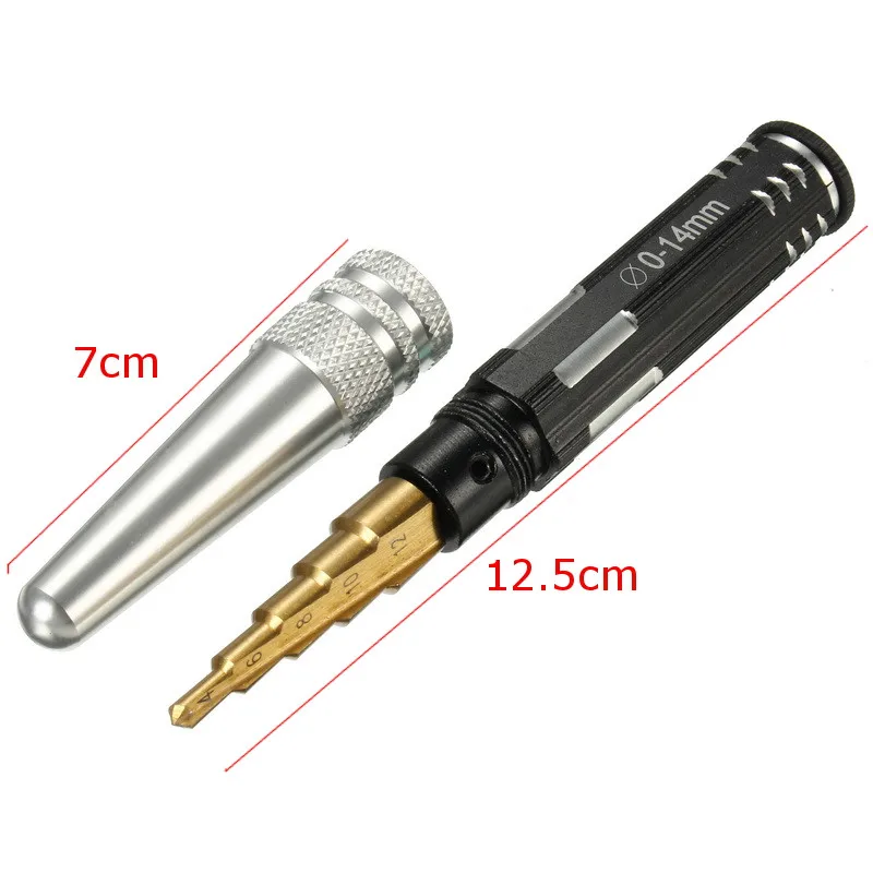 

DANIU Multi-level Reamer 4-12mm Titanium Steel Alloy Reaming Tool with Cap
