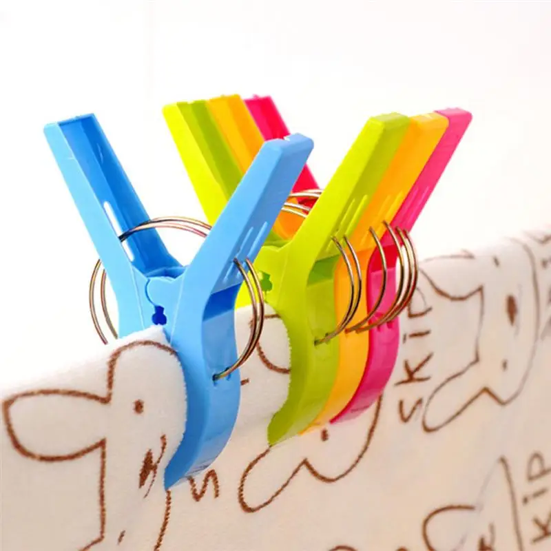8-Piece Beach Towel Clips Plastic Bright Color Sturdy Cloth for Socks Stockings Clothes Scarf (Random Color) | Дом и сад