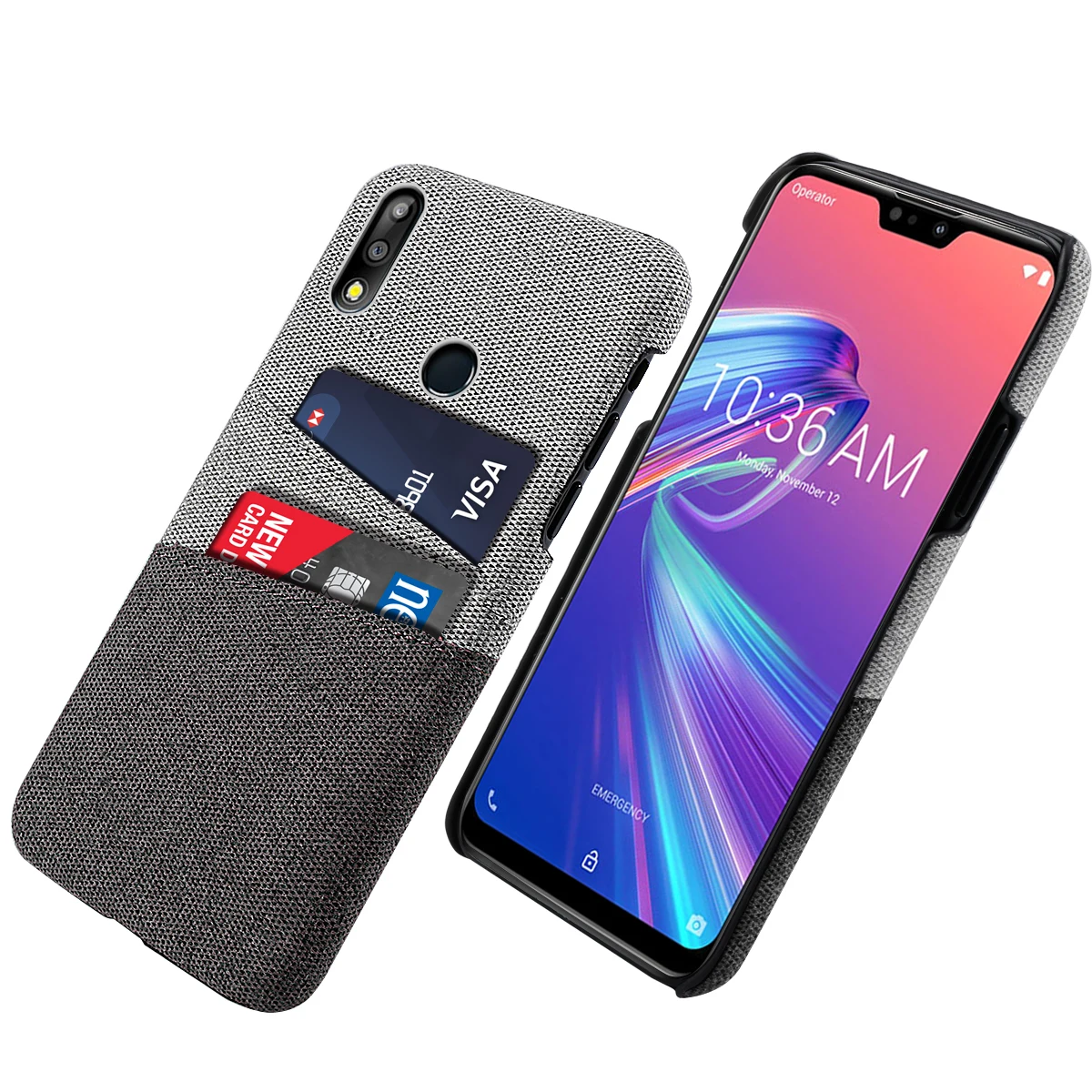 Чехол для Asus Zenfone Max Pro M2 ZB631KL тканевый Комбинированный держатель карт Жесткий ZB633KL