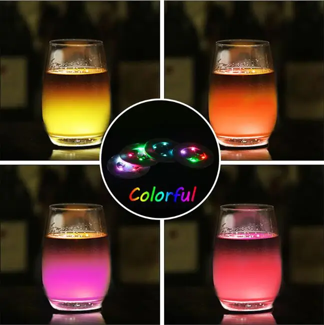 Светится в темноте LED Coaster бутылки чашки коврики наклейки красочный мигающий свет
