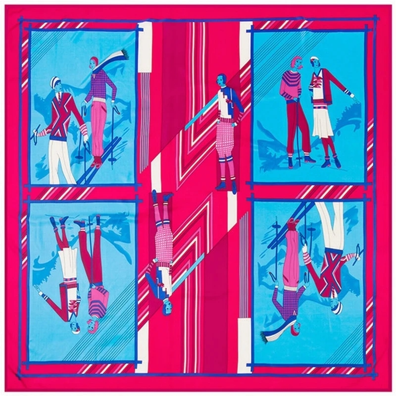 Женский шелковый шарф катание спортсмен квадратные шарфы с принтом Элитный