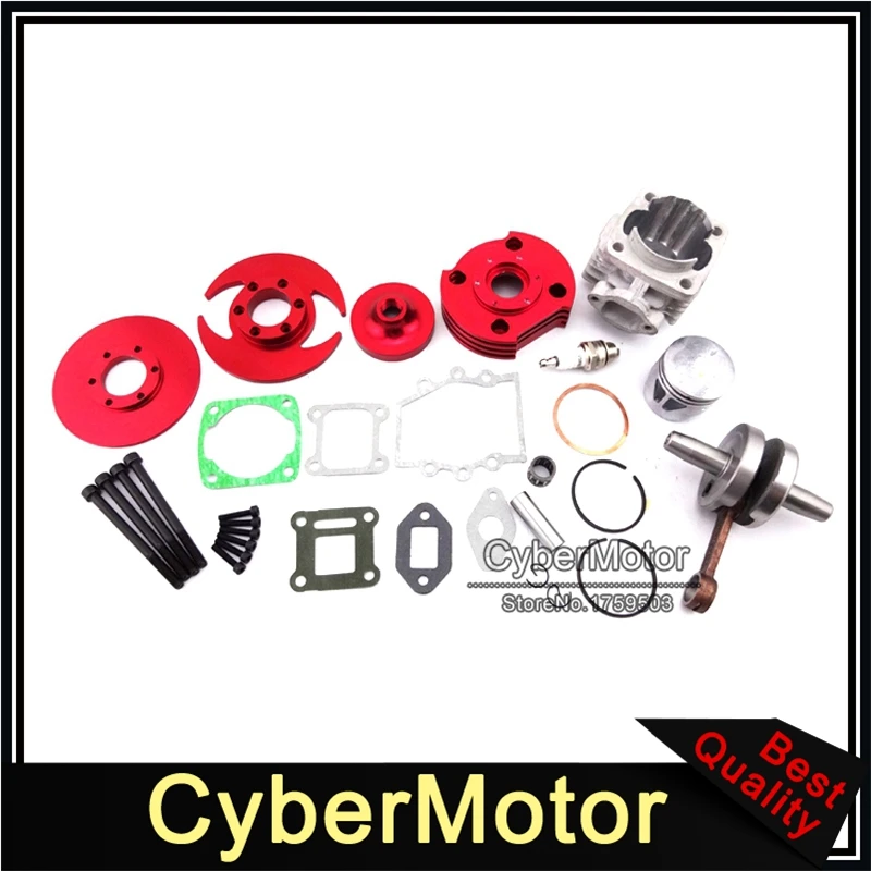 

Red 44mm Big Bore Kit Cylinder Assy For 2 Stroke 47cc 49cc Engine Chinese Minimoto Mini Dirt ATV Quad 4 Wheeler Pocket Bike