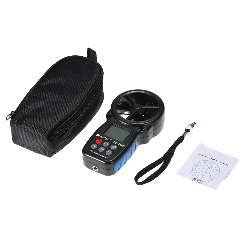 HoldPeak HP 866B Мини ЖК цифровой анемометр Скорость Ветра воздуха Измерение