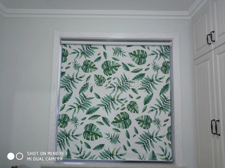 Роликовые жалюзи в американском стиле с рисунком растений затенение и для