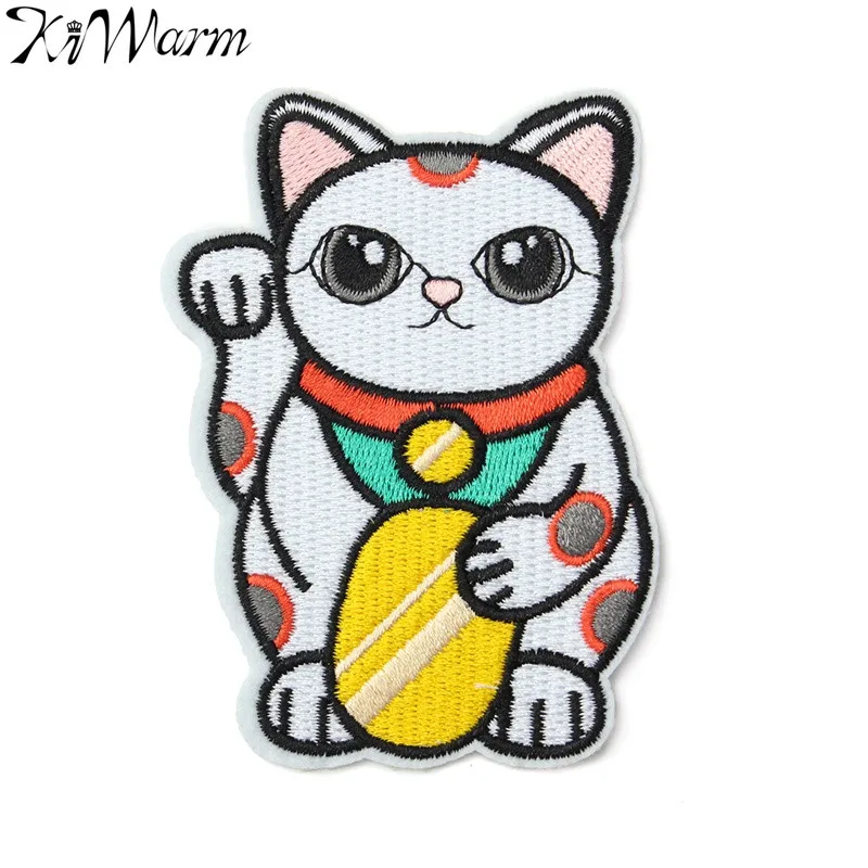 1 шт. приклеиваемая нашивка Lucky Cat для джинсов курток Женская милая одежды ткани