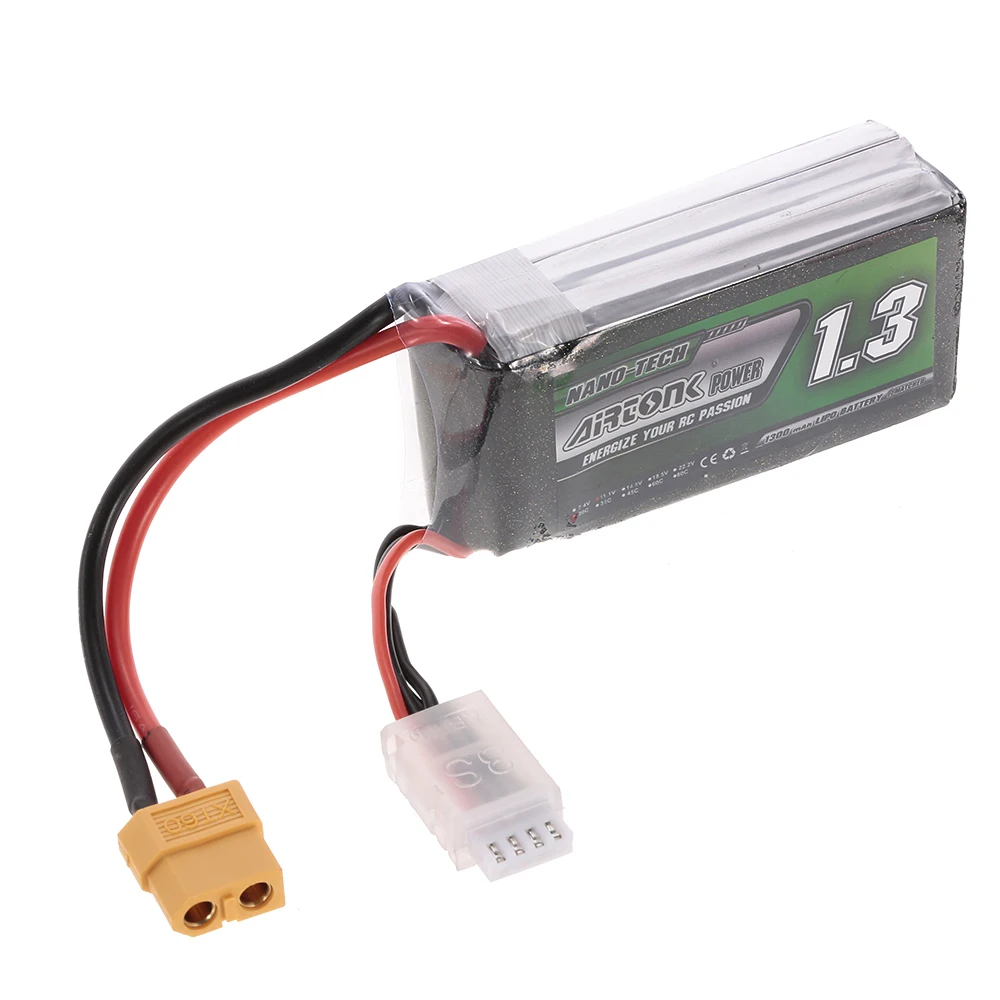 11 1 V 1300mAh 30C 3S перезаряжаемая Li Po батарея с штепсельной вилкой XT60 для RC гоночного