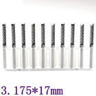 Кукуруза фрезерный резак электрический маршрутизатор карбид вольфрама Расширенный PCB прибор для резки клубники 3,175 мм 10 шт. гравировочный станок с ЧПУ для древесины маршрутизатор