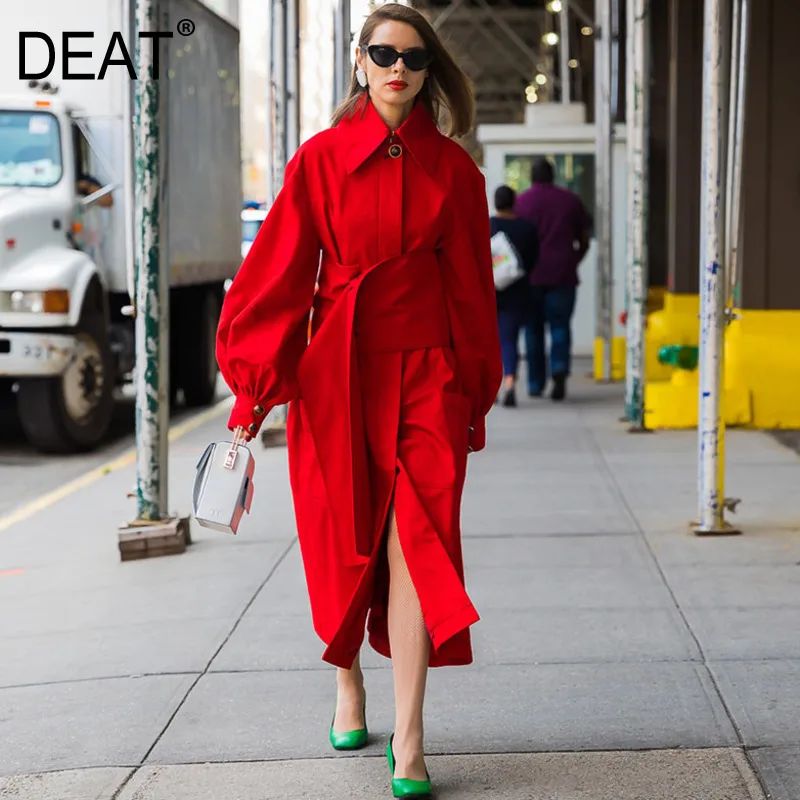 DEAT 2020 Новая Осенняя Женская одежда с рукавами-фонариками ветронепроницаемое