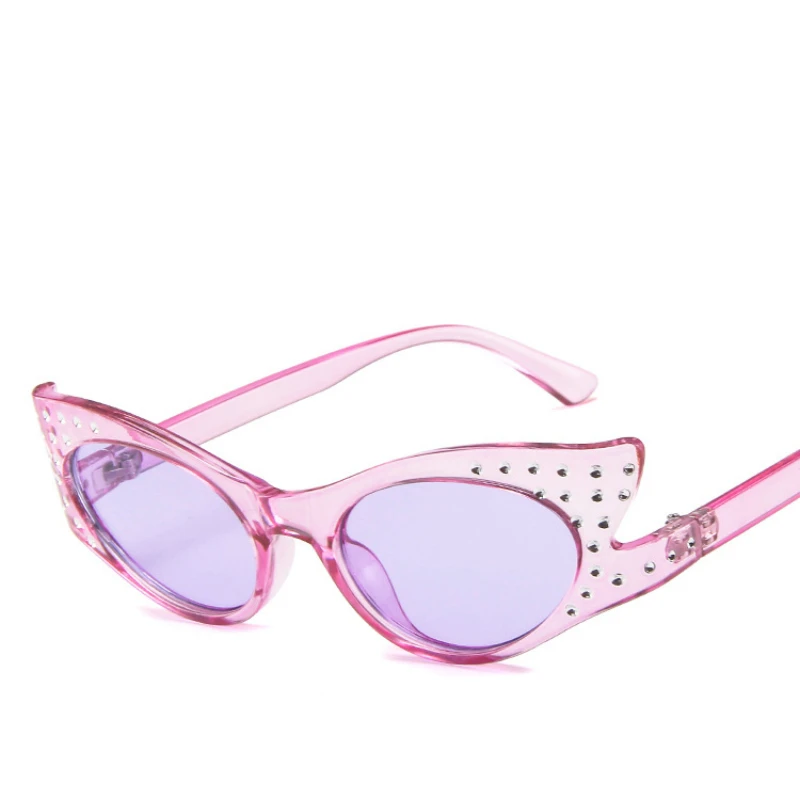 Модные женские солнечные очки Бабочка Кристалл кошачий глаз алмазные