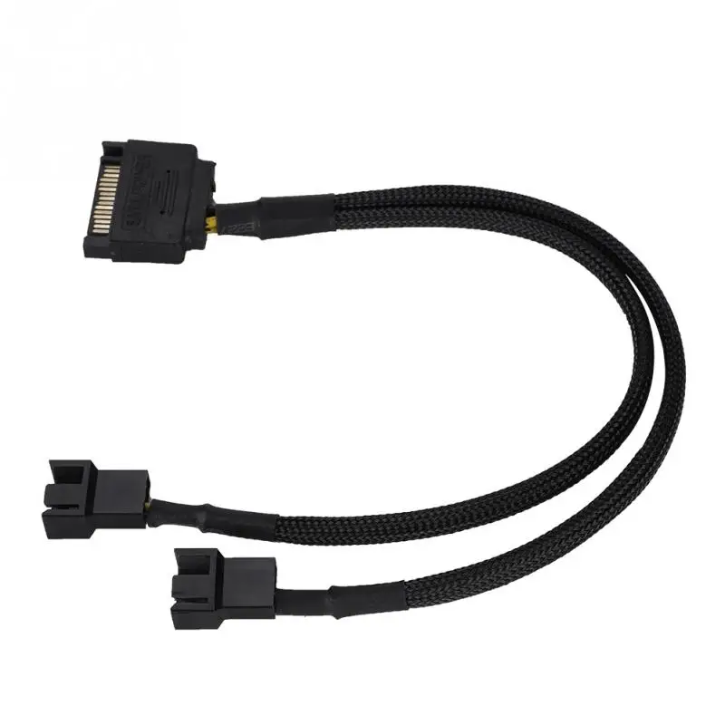 Высокое Качество SATA 15Pin к 2 * 4Pin охлаждающий вентилятор кабель адаптера питания
