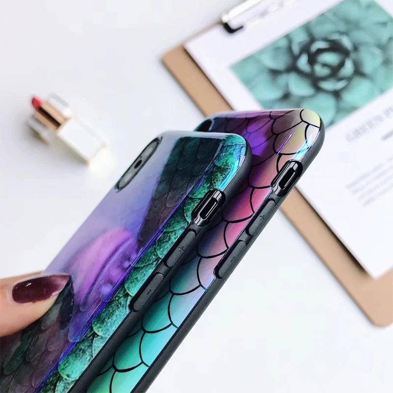 Лазерный чехол для iPhone XS XR Max X Blu Ray Fish модная мягкая задняя крышка из ТПУ 6 6S 7 8 Plus