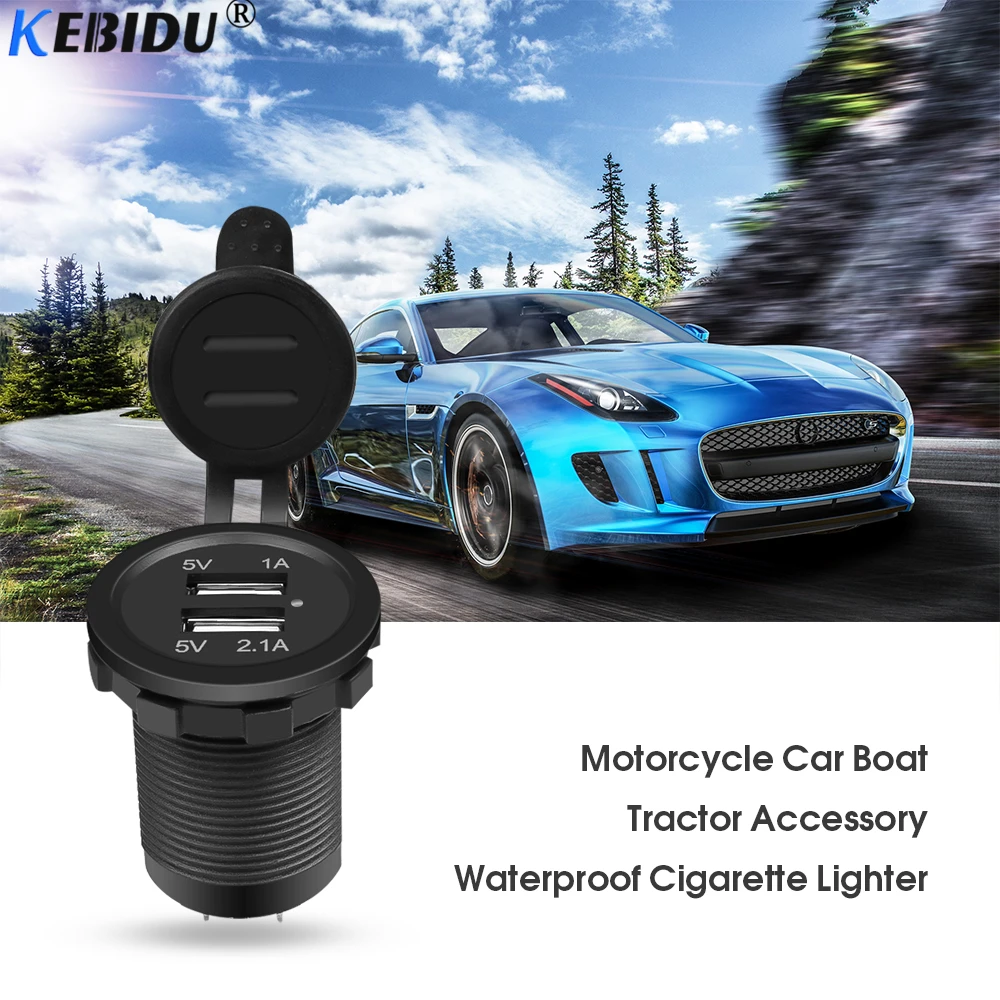 Универсальное автомобильное зарядное устройство KEBIDU с двумя USB портами usb