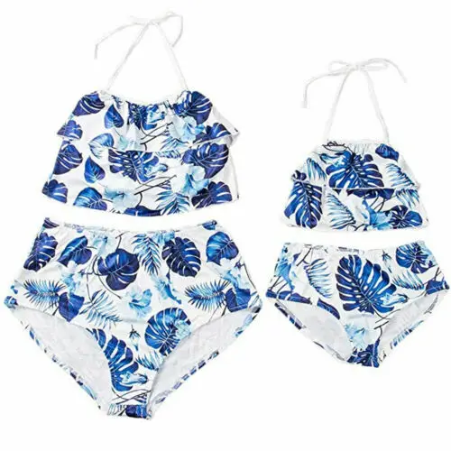 Семейные купальники для мамы и дочери подходящие детей летние популярные