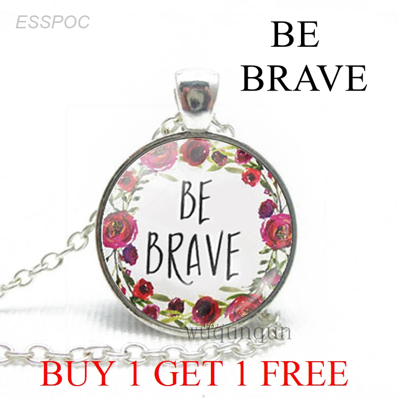 Ожерелье со сюжетами из Библии Be Brave вдохновляющие цитаты стеклянные украшения